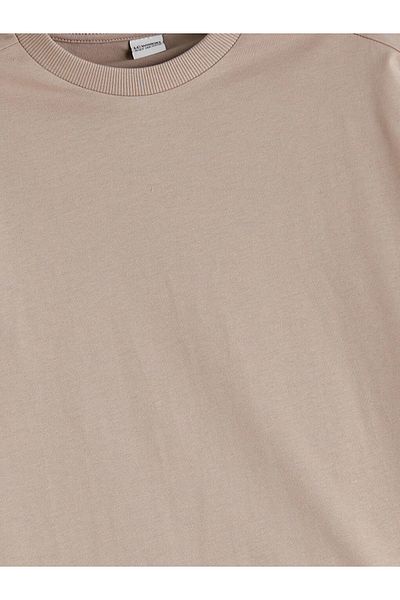 LC Waikiki Βασικό μπλουζάκι για αγόρια LCW Kids Brown Crew Neck