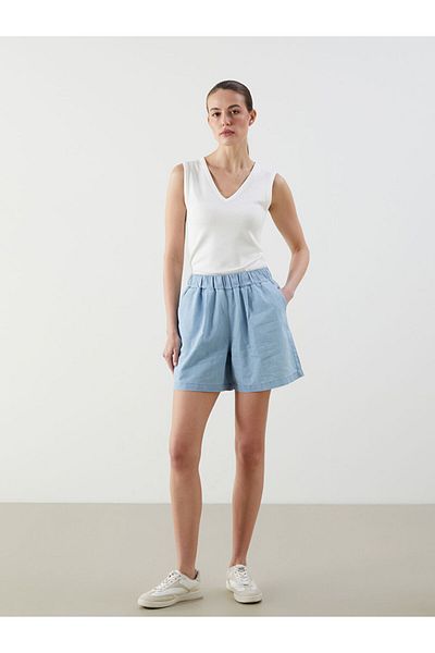 LC Waikiki New Season Women's Jean Shorts with Elastic Waist - S5Lq81Z8