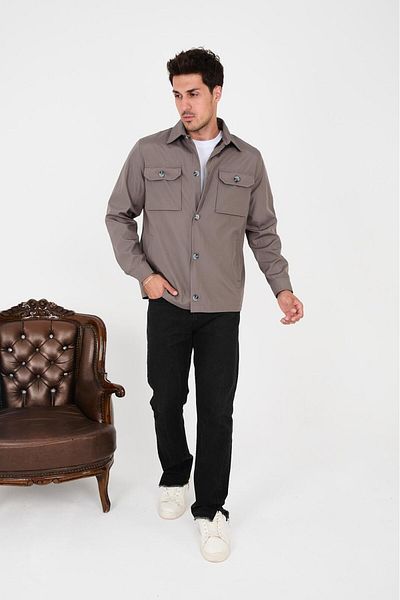 LEBS Men's Shirt Collar Summer Coats