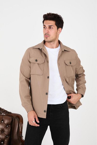 LEBS Men's Shirt Collar Summer Coats