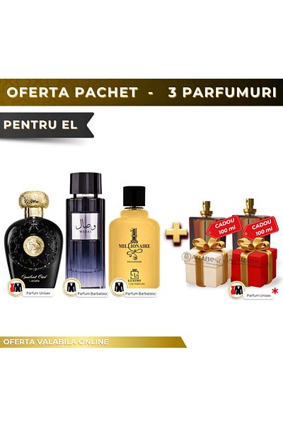 lattafa Opulent Oud + 1 Millionaire + Wesal + 2x Perfume Gift