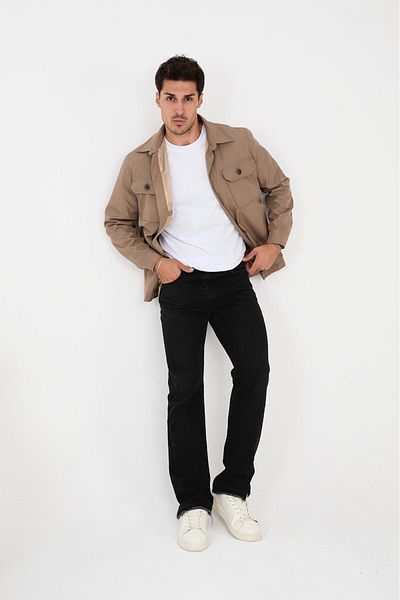 LEBS Men's Shirt Collar Summer Coats