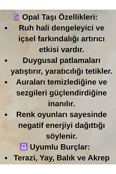 HobiHub Natural Opal Pendant – Stone of Intuition, Creativity and Emotional Balance