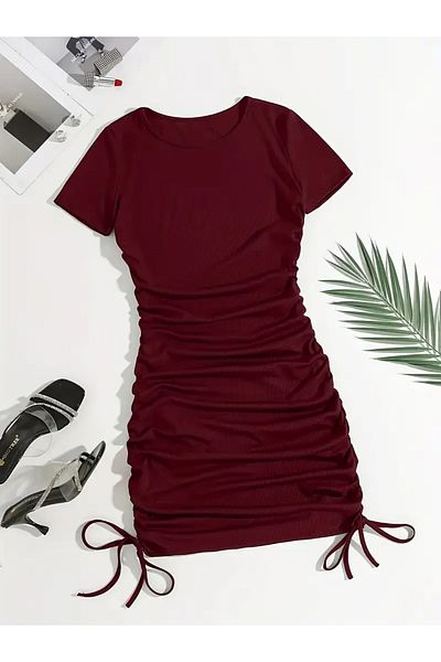 Machetta Gathered Short Sleeve Dress