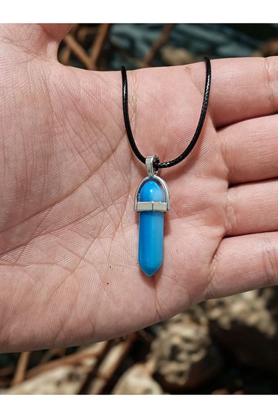 HobiHub Natural Blue Agate Pendant – Stone That Strengthens Communication and Reduces Stress