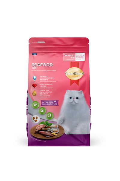 SmartHeart Adult Cat Dry Food Seafood 1.2 kg