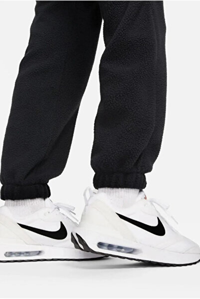 Nike Sportswear Plush Oversize Fit Kadın Siyah Polar Eşofman Altı bol kesim