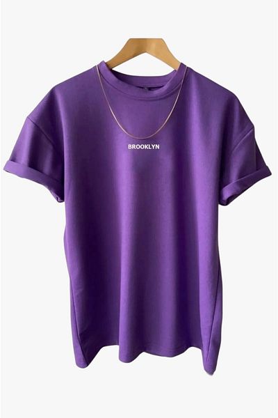 MODAGEN Μπλουζάκι Unisex Purple Brooklyn Printed