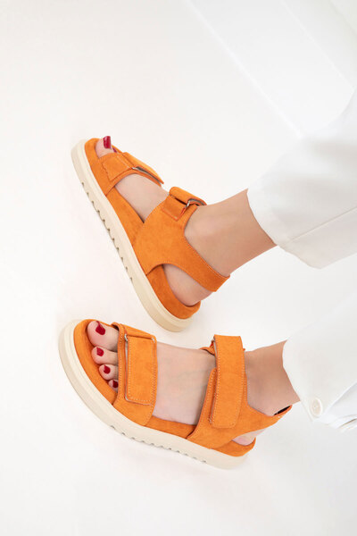 SOHO Orange Suede Women's Sandals 20694