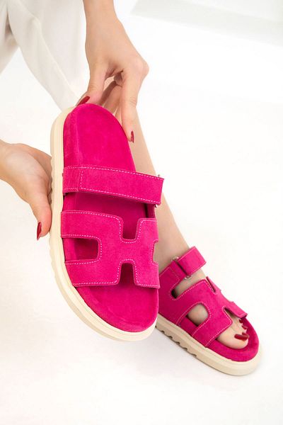 SOHO Γυναικείες παντόφλες Fuchsia Suede 20697