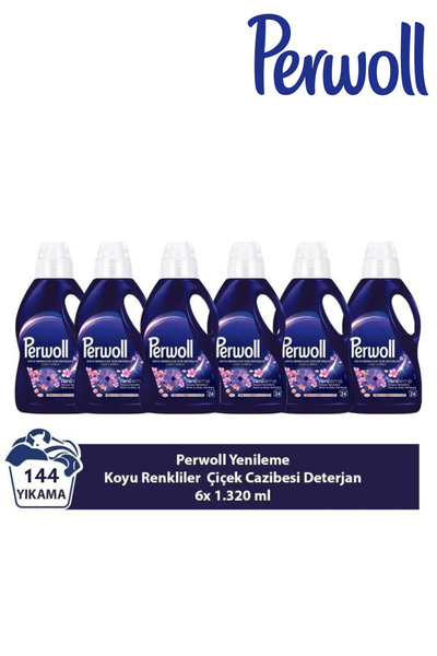Perwoll Yenileme Koyu Renkliler Çiçek Cazibesi 6x 1.485 ml 144 Yıkama