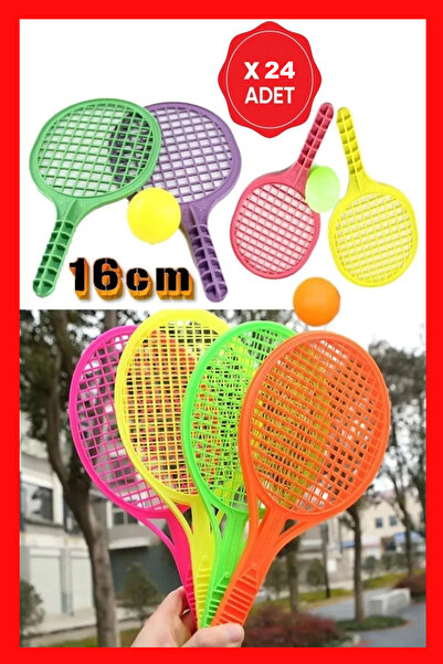 Hyd Toptan 24 Takım Oyuncak Plastik Raket Öğrenciye Hediye Oyuncak Karne Hediyesi