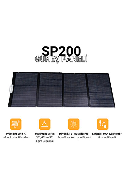 IEETEK 200W Katlanabilen Taşınabilir Yüksek Verimli Güneş Enerjisi Şarj Paneli - SP200