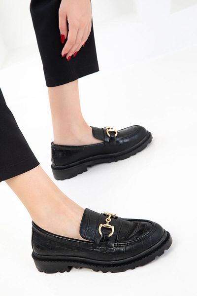 SOHO Black Krako Women's Loafer Shoes 20685