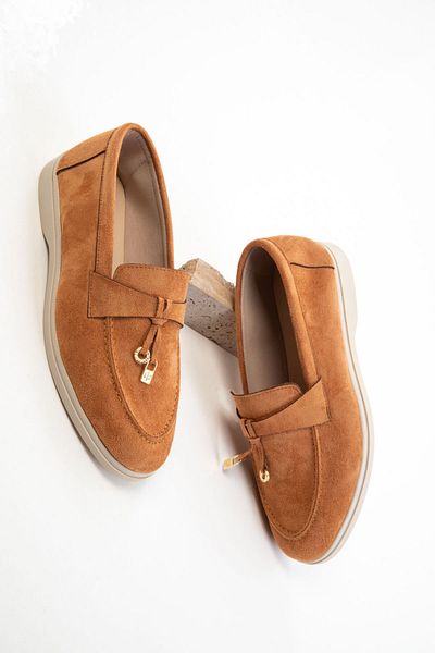 SOHO Tan Suede Women's Loafer Shoes 20674