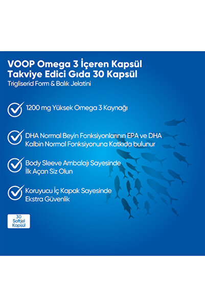 VOOP Omega 3 Balık Yağı 1200 Mg 30 Kapsül