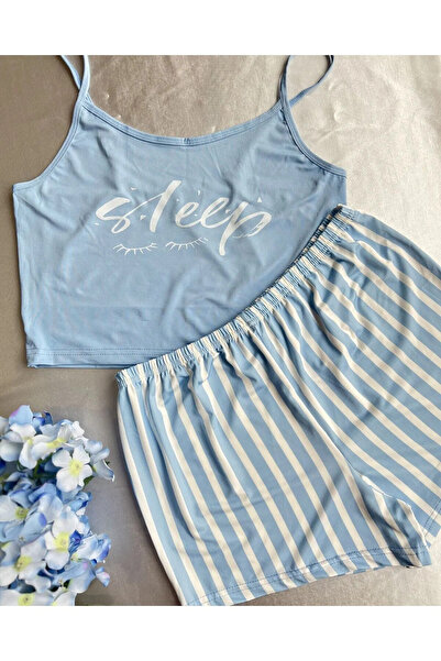Ruselin Kiss Me 5001 Likralı Şortlu Gecelik Takımı -L-XL.