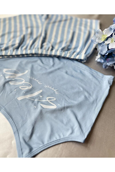 Ruselin Kiss Me 5001 Likralı Şortlu Gecelik Takımı -L-XL.