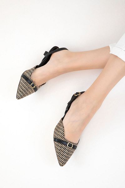 SOHO Black-Beige Women's Classic Heeled Shoes 20681