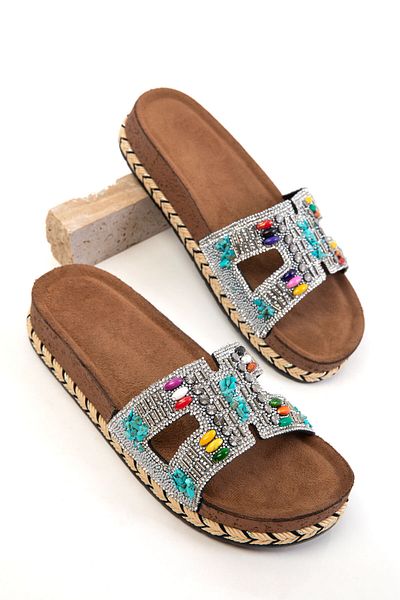 SOHO Silver Women's Slippers 20705