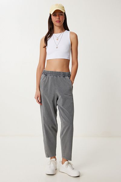 Happiness İstanbul Women's Smoked Faded Effect Cotton Sweatpants Bf00106