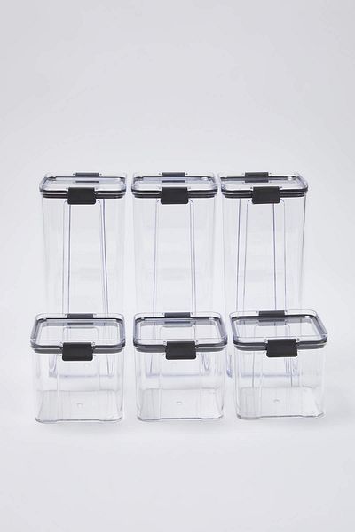 Trendyol Collection 3-Piece 700ml & 3-Piece 1300ml Storage Container with Lid Tphss25Skb00000