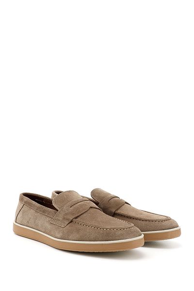 GÖNDERİ(R) Men's Beige Suede Genuine Leather Loafers