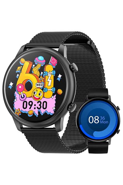 Smart Vibe SmartWatch ACTIVE™ 1.3" FULL Touch, Health Monitoring, 24/7 Fitness Tracker, 2 Bracelets, Black