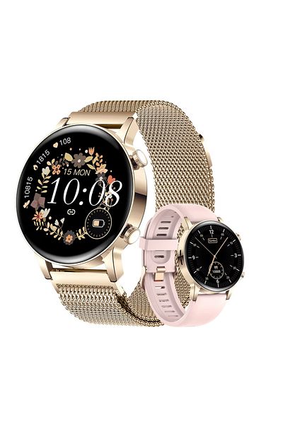 Smart Vibe Smartwatch Ultra AMOLED WiX™ Call 1.3” Always ON Display, One-Touch Bluetooth Call, HD Sound, Gold