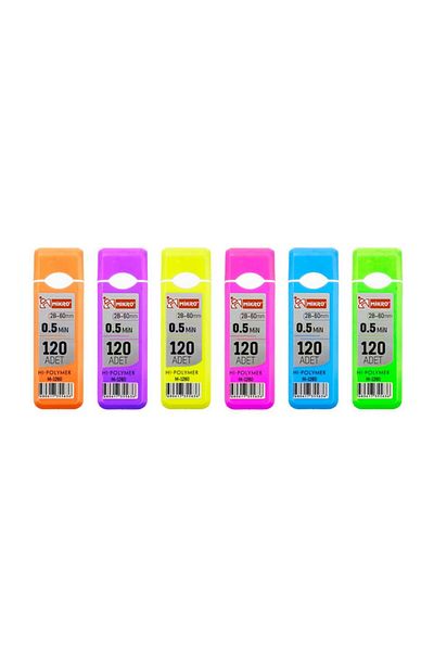 Mikro M-1260 Hi Polymer 60 مم 2b 0.5 قلم رصاص 120 Li 1 أنبوب