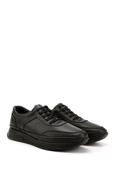 GÖNDERİ(R) Men's Charcoal Laced Genuine Leather Comfort Sneaker