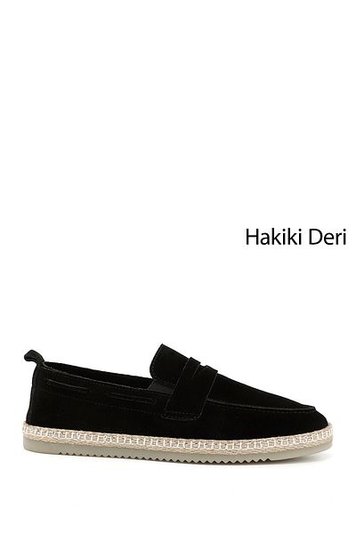 GÖNDERİ(R) Men's Black Suede Thermo Sole Genuine Leather Shoes