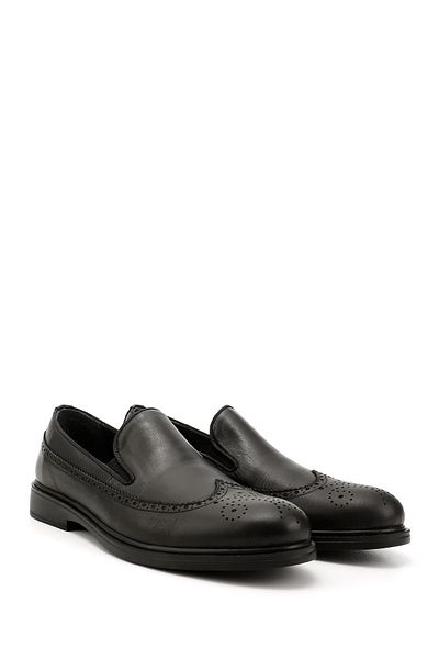 GÖNDERİ(R) Men's Black Thermo Sole Genuine Leather Classic Shoes
