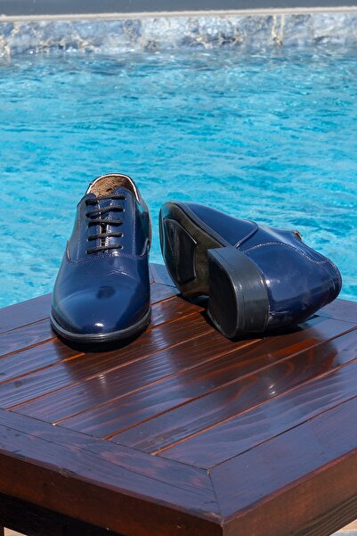 Elevold Ручна робота, натуральна шкіра, синій колір, підкладка 7 см, подовжуючий прихований каблук, класичне взуття, весільне взуття