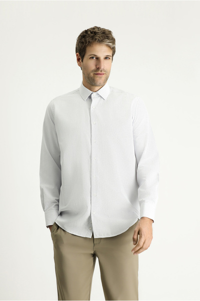 Kiğılı Cămașă cu mânecă lungă, cu model, din bumbac, ușor de călcat