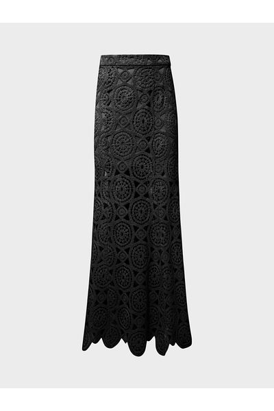RİVUS Maxi Length Lace Skirt - Black