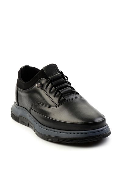 Bambi Μαύρα Δερμάτινα Ανδρικά Παπούτσια Casual E01440078441