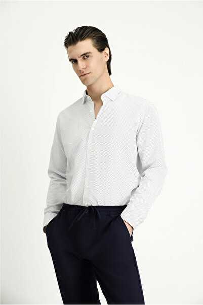 Kiğılı Μακρυμάνικο πουκάμισο με λεπτή εφαρμογή, ριγέ βαμβακερό πουκάμισο με κουμπιά