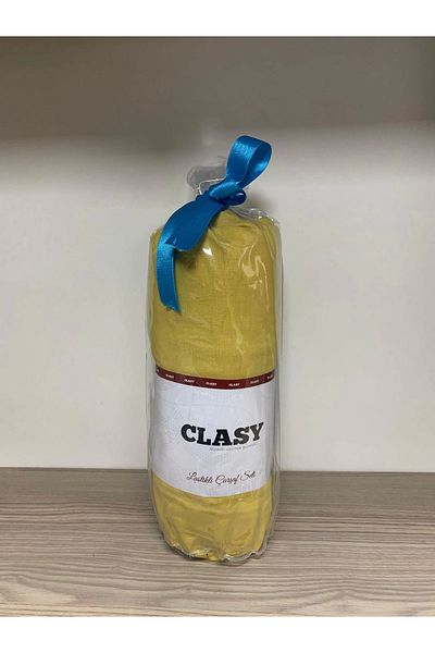 Clasy Ranforce Fitted Sheet Set Single Mustard