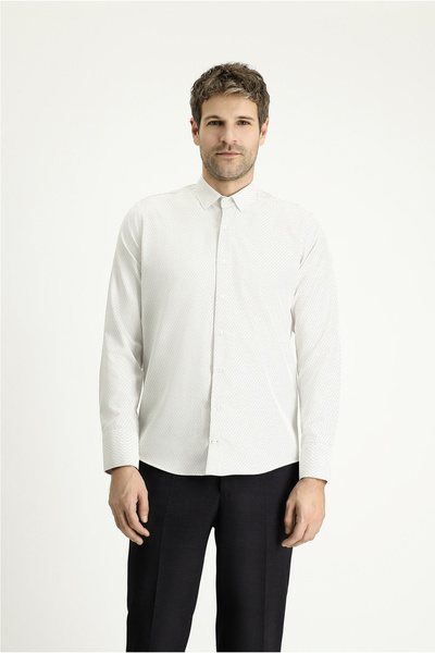 Kiğılı Μακρυμάνικο πουκάμισο με λεπτή εφαρμογή, ριγέ βαμβακερό πουκάμισο με κουμπιά