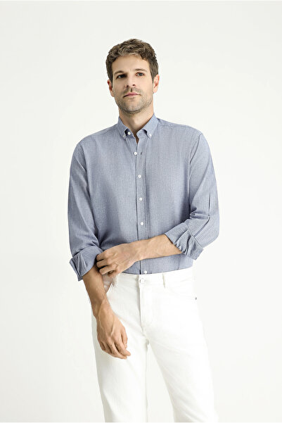 Kiğılı Дълъг ръкав, редовна кройка, спортна памучна риза с копчета и яка