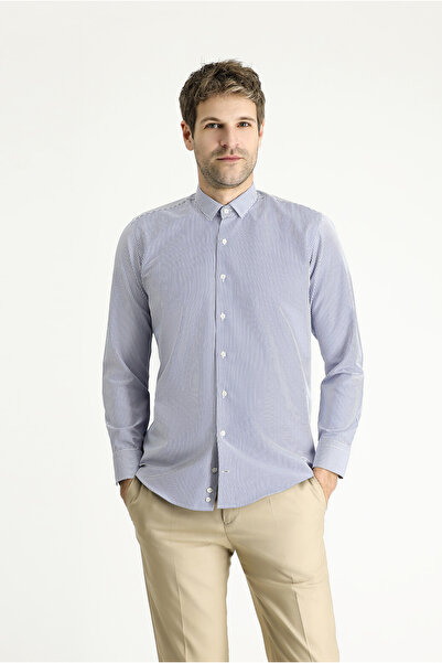 Kiğılı Cămașă cu mânecă lungă, slim fit, din bumbac cu dungi, ușor de călcat