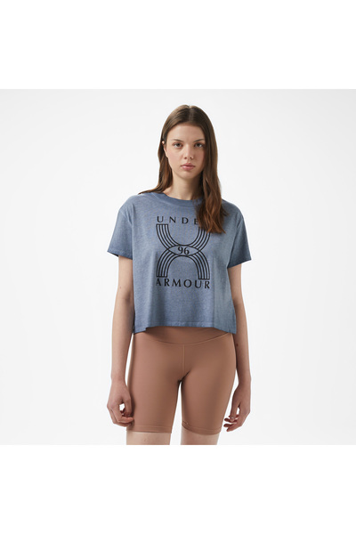 Under Armour Run 96 Graphic Kadın Mavi T-Shirt