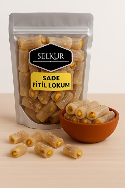 SELKUR Sade Fitil Lokum 500GR(ANTEP FISTIĞI PARÇACIKLI)