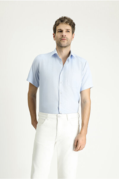 Kiğılı Cămașă cu mânecă scurtă, cu model, din bumbac, ușor de călcat