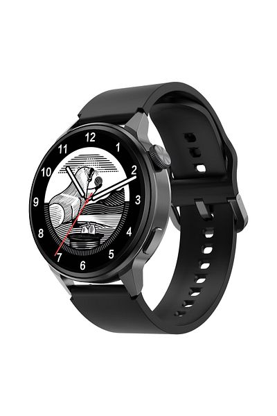 Smart Vibe Smartwatch DT™ WATCH4, Bluetooth HD Calling, 1.36" 4D, Voice Assistant, 24/7 Fitness Tracker, Black