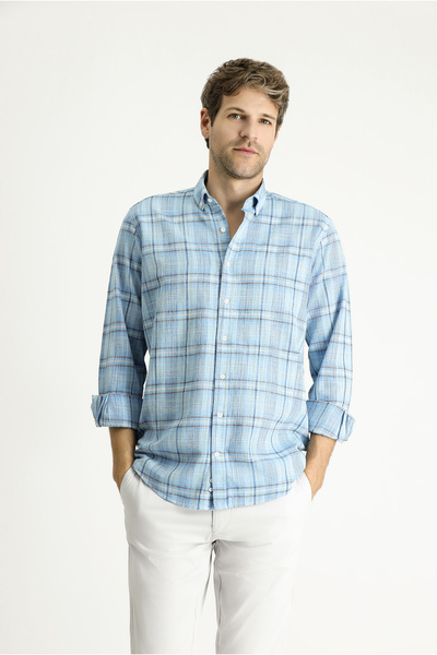 Kiğılı Cămașă sport din bumbac cu mânecă lungă cu imprimeu în carouri - Potri...