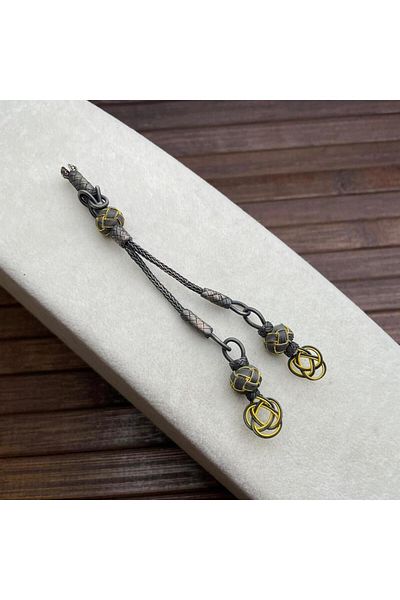 dergah tesbih 2-Piece Silver Kazaziye Knitted Whip