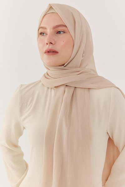 MİRSOY SCARF Beige Colored Glittery Yoryo Shawl