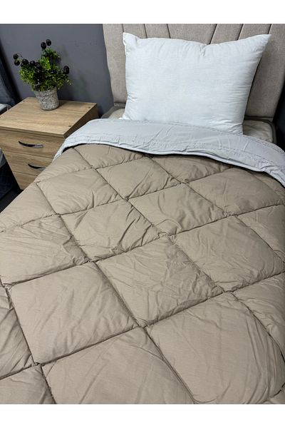 Clasy Ranforce Avola V3 Double-Sided Gray-Brown Quilted 100% Cotton Double Quilt